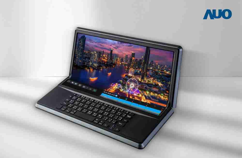 万利14.6吋Micro LED折迭显示屏幕，，，，搭配半径4mm的弯折绞炼，，，以及高画素、、、、高亮度、、、、高对比度的显示技术特点，，即便在大视角下仍保有绝佳色相与亮度